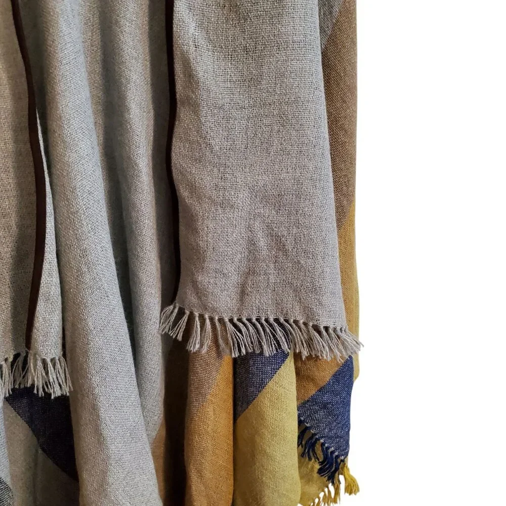 Novica Multicolored Striped Ruana Woven from 100% Baby Alpaca
